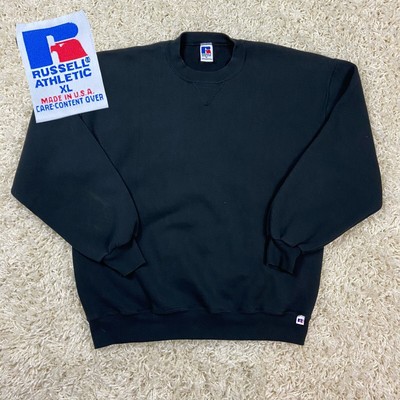 Vintage 1990âs Russell Athletic USA 50/50 Blank Crewneck Black Sweatshirt Large | eBay