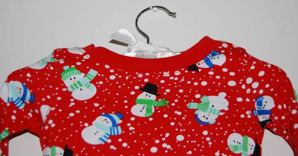 NWT Kitestrings Infant Boys Red Snowman Holiday Knit Pajama 2-pc Set sz 12M - Image 4 of 4