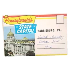 Pennsylvanias State Capital Harrisburg PA Fold Out Picture Souvenir Mailer