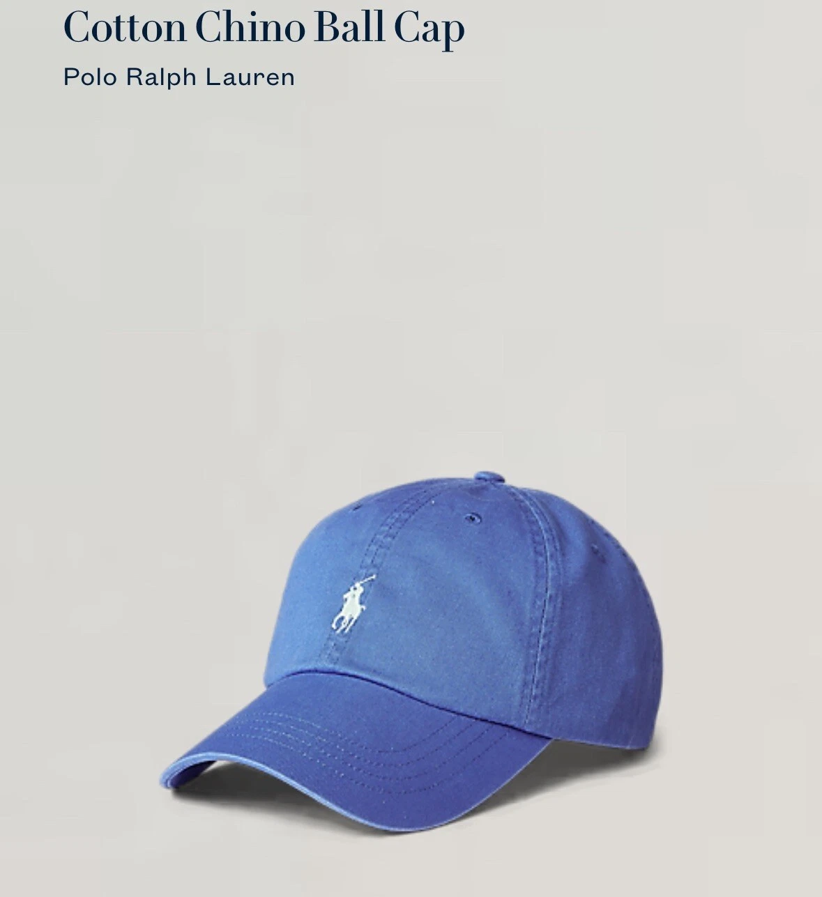 New POLO RALPH LAUREN Unisex Cotton Chino Twill Pony Baseball Ball Cap Hat Blue