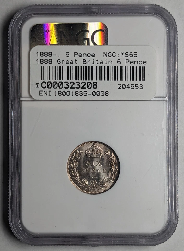 1888 Great Britain 6 Pence MS 65 - Image 3 of 4