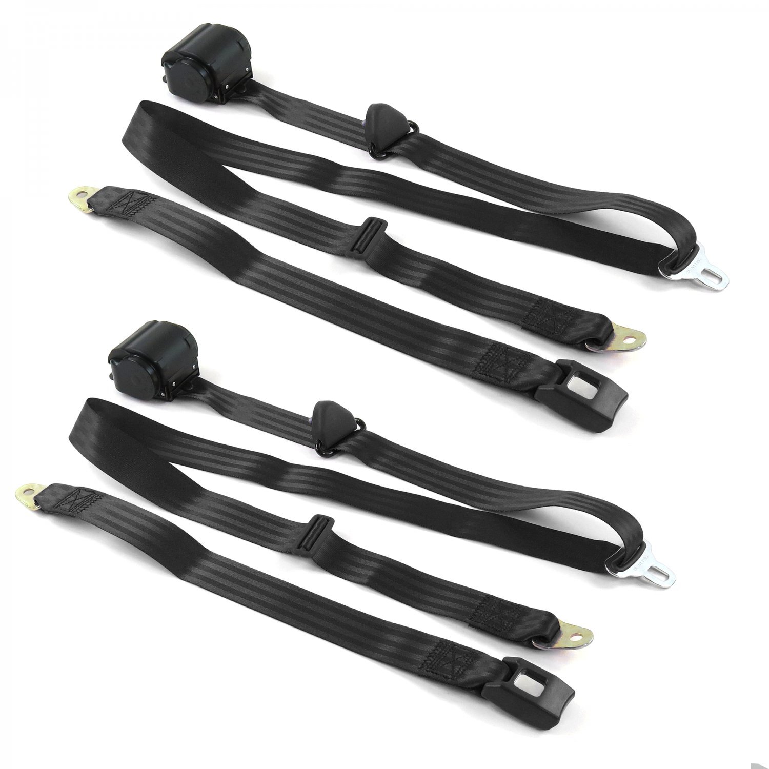 AMC Hornet 1970 - 1977 Standard 3pt BK Retract Bucket Seat Belt Kit-2 Belts