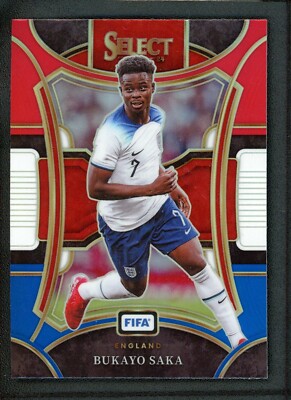 2023-24 BUKAYO SAKA PANINI SELECT FIFA RED WHITE BLUE MEZZANINE