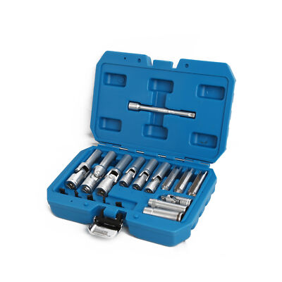 3/8'' 1/4'' Dr Glow Plug Removal Deep Socket Set PSG Thin Slotted Tool Joint 18pcs