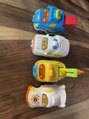 Vtech Toot Toot Fahrer 4x Fahrzeuge Konvolut Lot funktionstüchtig Racer Abschleppwagen Krankenwagen