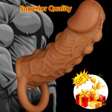 Big Men Male Cock Girth Enlarger Enhancer Penis Extension Extender Sheath-Sleeve