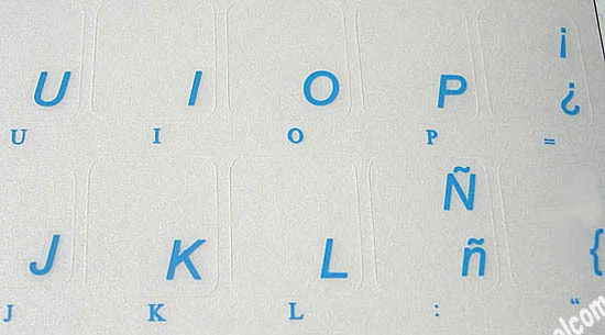 Spanish Traditional Transparent keyboard sticker  Blue Online-Welcome - Image 3 of 4