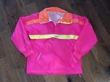 Vintage Cb Pullover Jacket 1/4 Zip Windbreaker Neon Pink Shell Mens S 1989!