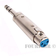 3-Pin XLR Female to 1/4 6.35mm Stereo Male Plug TRS Audio Cable Cord Mic Adapter