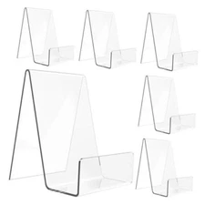 6 Pack Acrylic Book Stand, Clear Easel Stand for Display, Book Display Holder, 