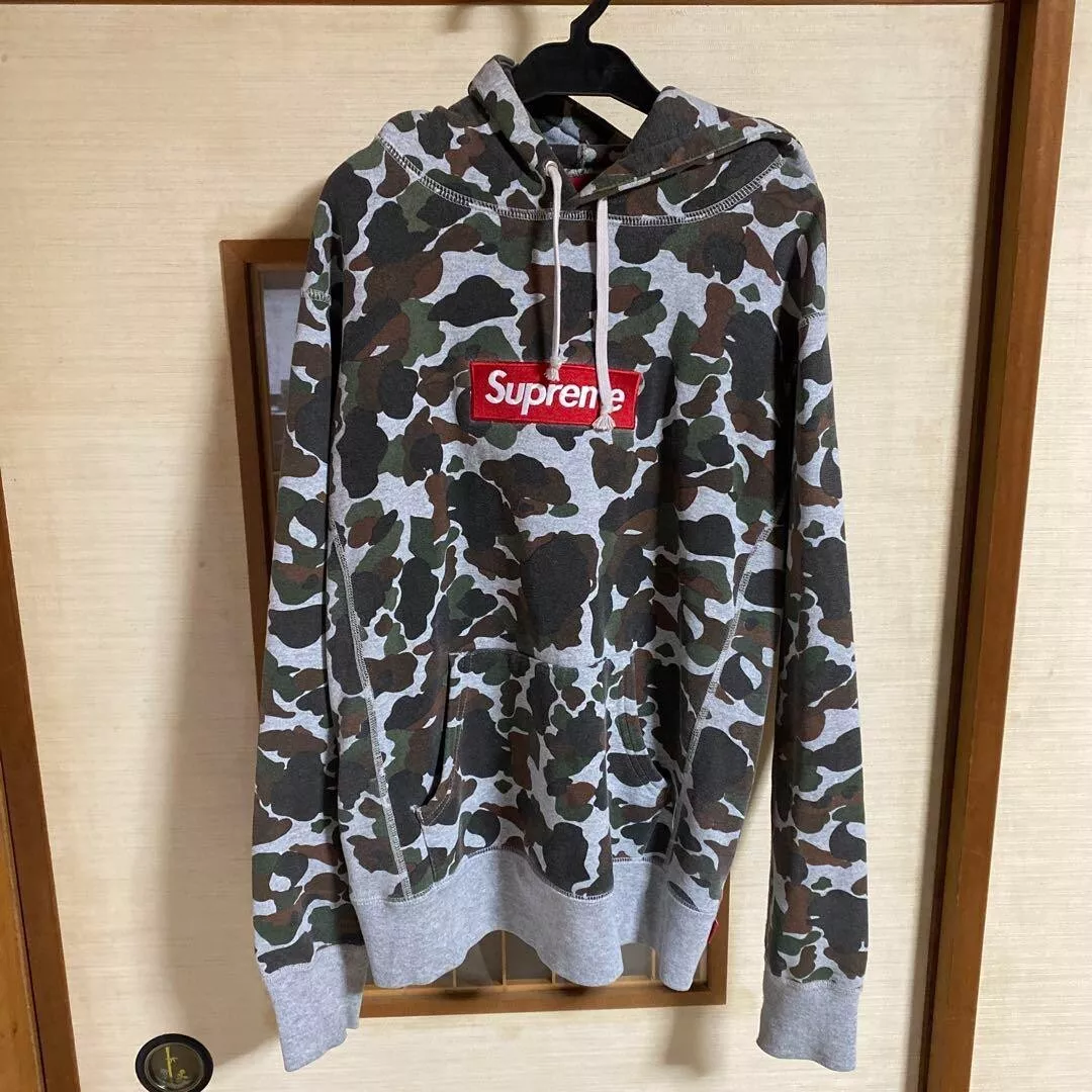 Supreme 12AW Box Logo Hooded Sweatshirt CAMO Pullover Hoodie S Used Ex++ Japan