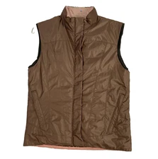 Womens Columbia Convert Down Vest Jacket M Full Zip Brown Dot 206 