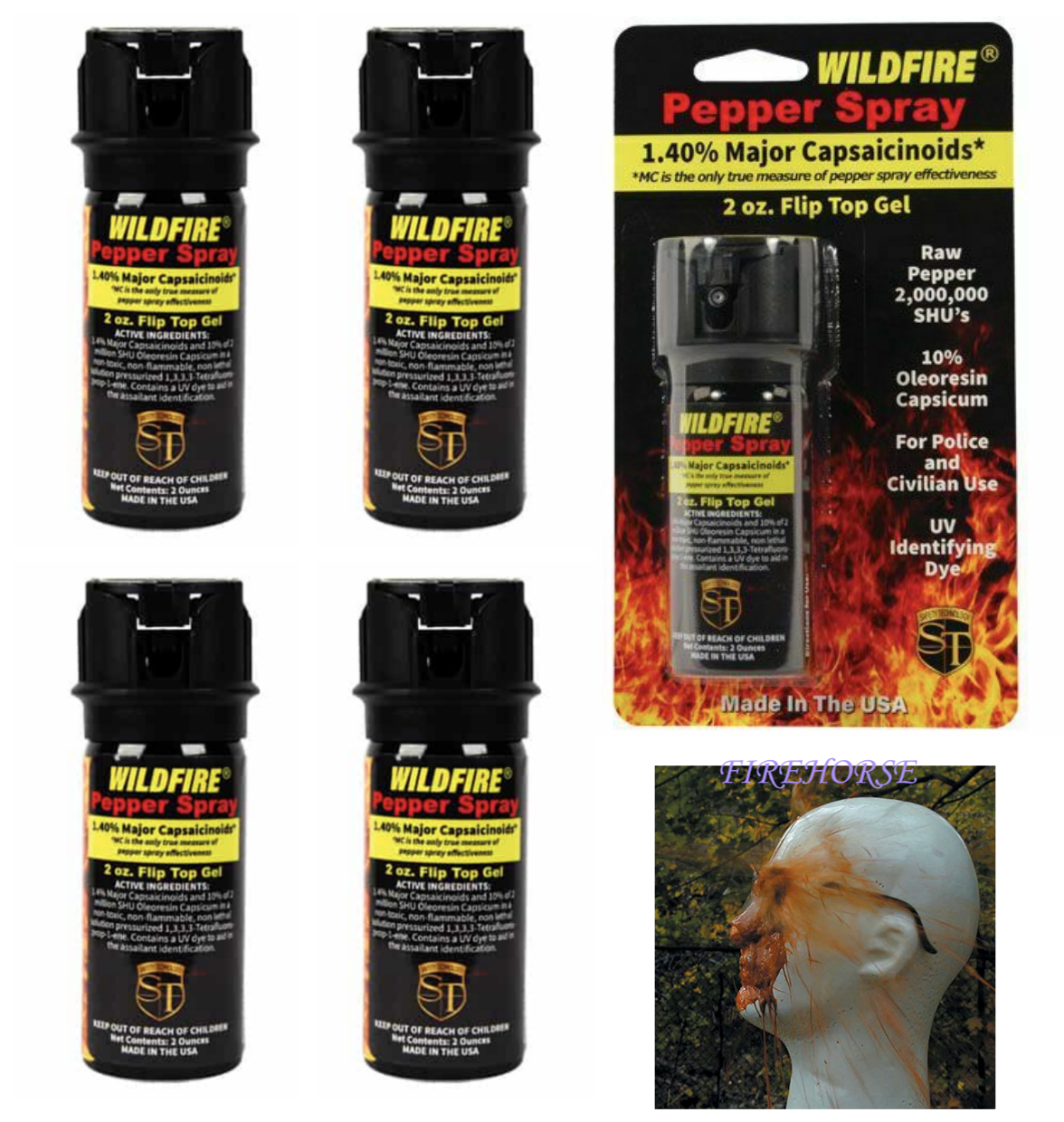[LOT of 5] HOTTEST!! WILDFIRE 1.4MC STICKY PEPPER GEL SPRAY 2oz.FLIP ...