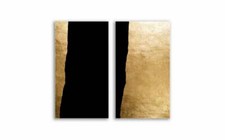 Quadro dipinto a mano su tela intelaiato Gold series34 colore oro 2-90x40