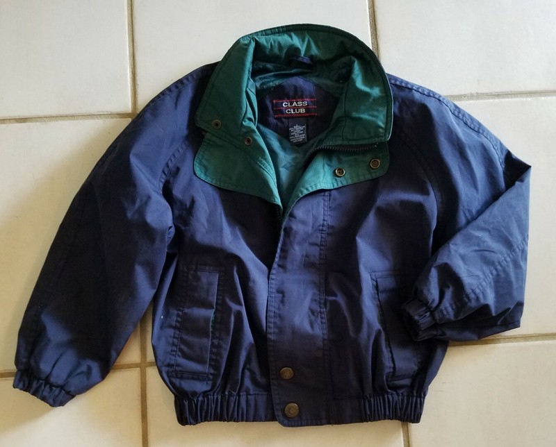 Litte boys 6 7 L Large Class Club blue green lightweight jacket