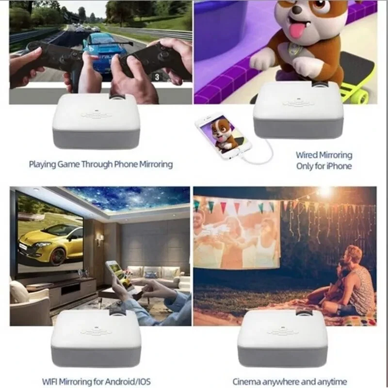 Projecteur 4K Wi-Fi Portable Avec Haut-Parleurs Intégrés 1600 ANSI ProAndowl - Photo 4/4