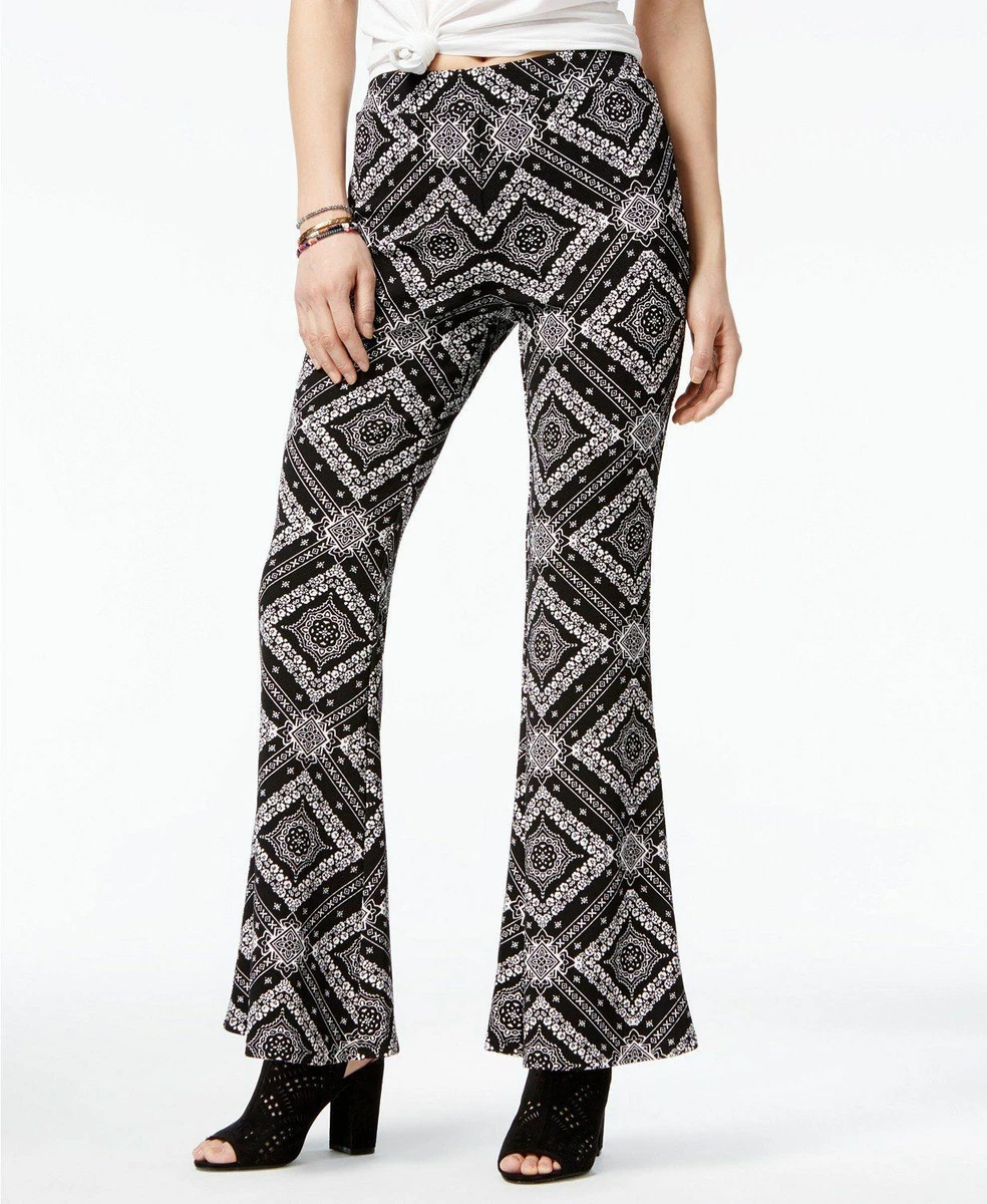 Flare pants black and white sale