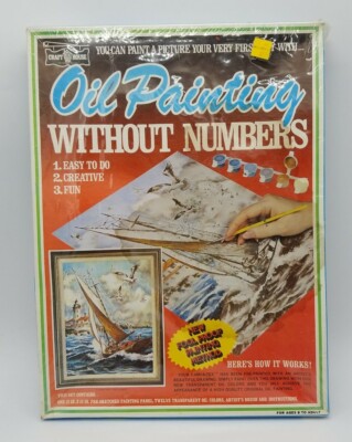 Craft House ''Sea and Sails'' Oil Painting without Numbers Kit Vintage Dead Stock