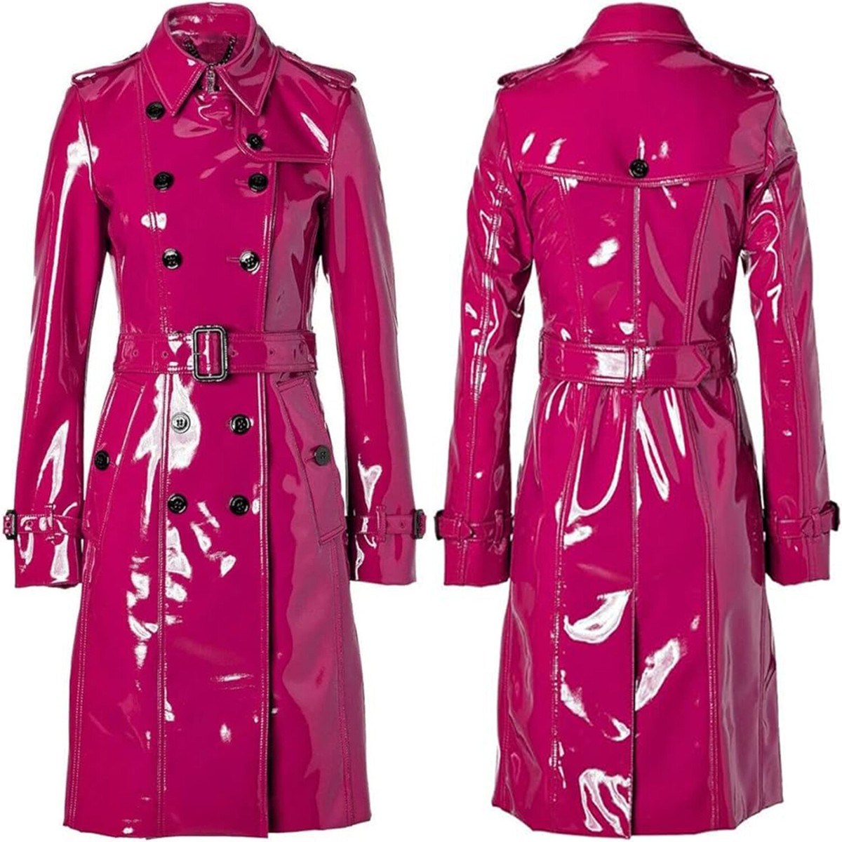 Vinyl Pink Pvc Coat PVC Vinyl Faux Fur Cropped Jacket Pink – Dolls