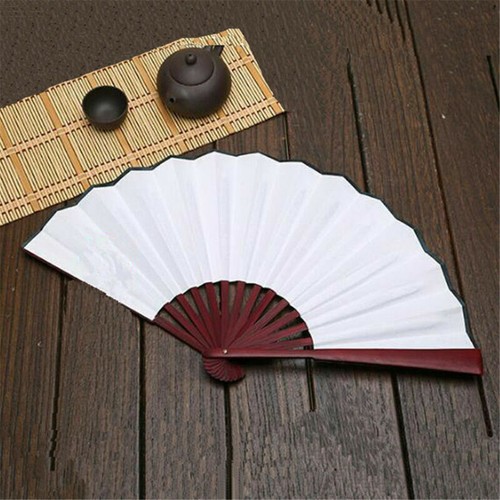 1pc Chinese Kung Fu Tai Chi Held Fans Dance Folding Hand Fan Red Black White - Picture 8 of 12