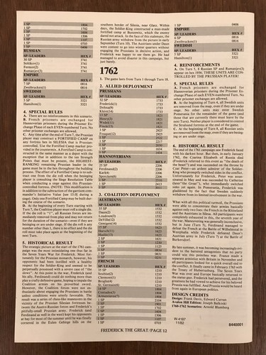 Juego de mesa, Frederick el Grande, Avalon Hill, 1983 - Imagen 8 de 11