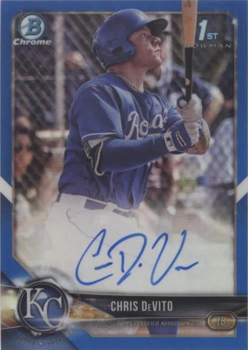 2018 Bowman Chrome - Prospect Autographs Chris DeVito #CPA-CD Blue ...