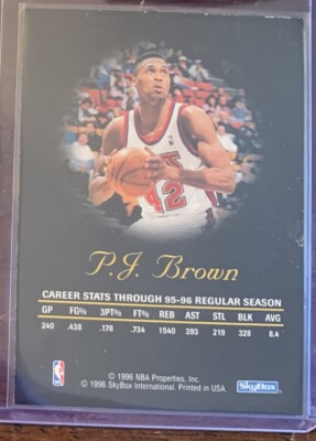 1996-97 Skybox NBA Hoops Series 1 Autographics Pj Brown SSP Blue 