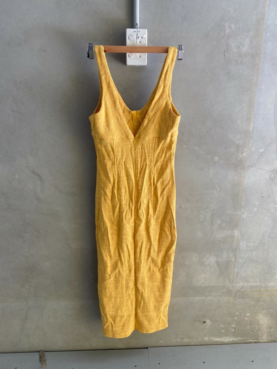 bec bridge clemence midi dress sz 10 marigold colour bnwt k5