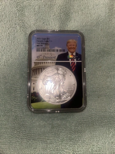 2021-W $1 US American Silver Eagle, Heraldic Eagle T-1, First Release, NGC MS70