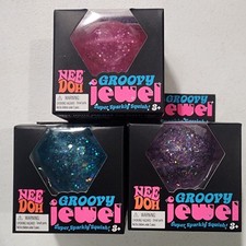 Nee Doh Groovy Jewel   Glitter Stress Fidget Toy  Super Sparkly Squish