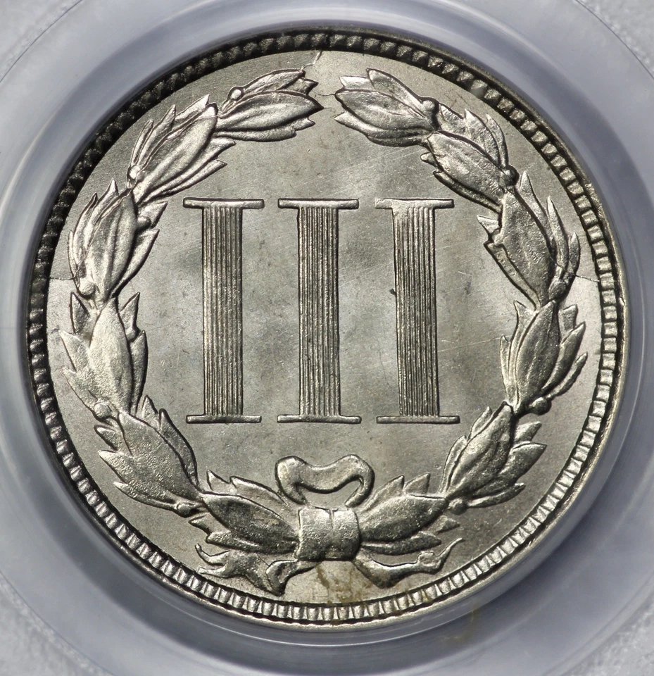 1874 3CN Three Cent Nickel PCGS MS 64 OGH CAC Approved - Image 3 of 4