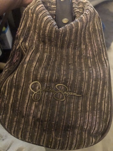RUFFLED ~ JESSICA SIMPSON ~ EAST WEST HANDBAG BROWN PURSE - Picture 5 of 11