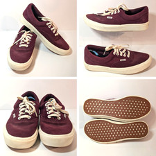 Vans ComfyCush Burgundy Suede Leather Lace Up Low Tops, Sz 6.5 Men, Sz 8 Womens