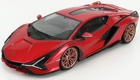Burago 1/18 Lamborghini Sian Fkp 37 Hybrid 2020 Rot Statisches Modell Diecast