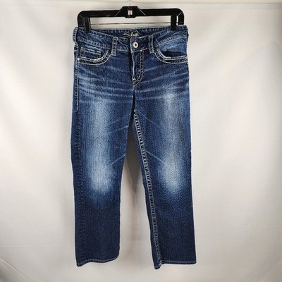 Silver Jeans Womens Suki Capri Blue Jeans Size 28 (28x25)
