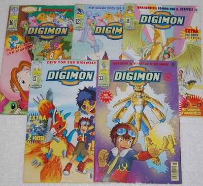 5 Hefte Digital Digimon Monsters Zeitschrift Nr. 10 12 16 17 & 33 Dino Comic