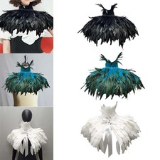 Gothic Artificial Feather Cloak Soft Women Cloak Role to Wear Shoulder Wrap for