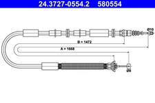 HANDBREMSSEIL SEILZUG FÜR FIAT BRAVO II (198 ) - ATE 24.3727-0554.2