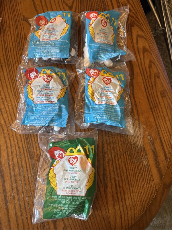 11 ty McDonald Beanie Baby: Nook The Husky (4); 2000 Spike The Rhinoceros