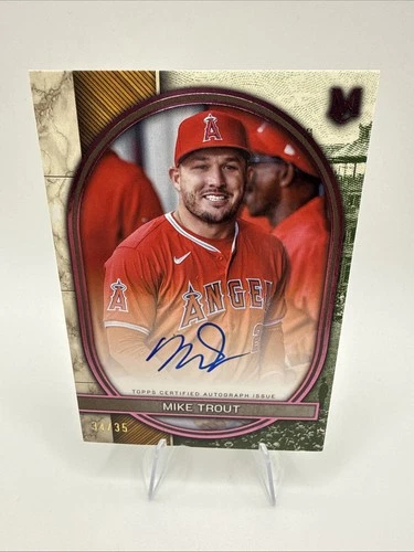 ‘25 Topps Museum Collection Archival Autograph On Card Ruby Mike Trout AA-MT /35