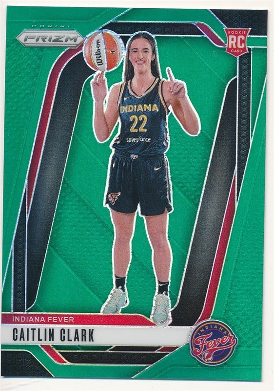 CAITLIN CLARK 2024 PANINI PRIZM #145 RC ROOKIE VARIATION GREEN PRZIMS FEVER MINT
