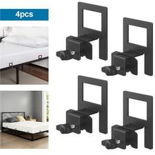 4PCS Mattress Gripper for Metal Bed Frame Adjustable Anti-Slide Stopper Black US