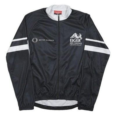 JAKROO Herren Schwarz Weiß Eiger Bike Challenge Jersey Langarm 1/4 Zip L