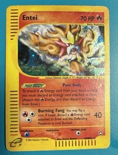 RARE Entei H8/H32 Holo 2003 Pokemon Aquapolis Heavy Play See Pics E-Reader🔥