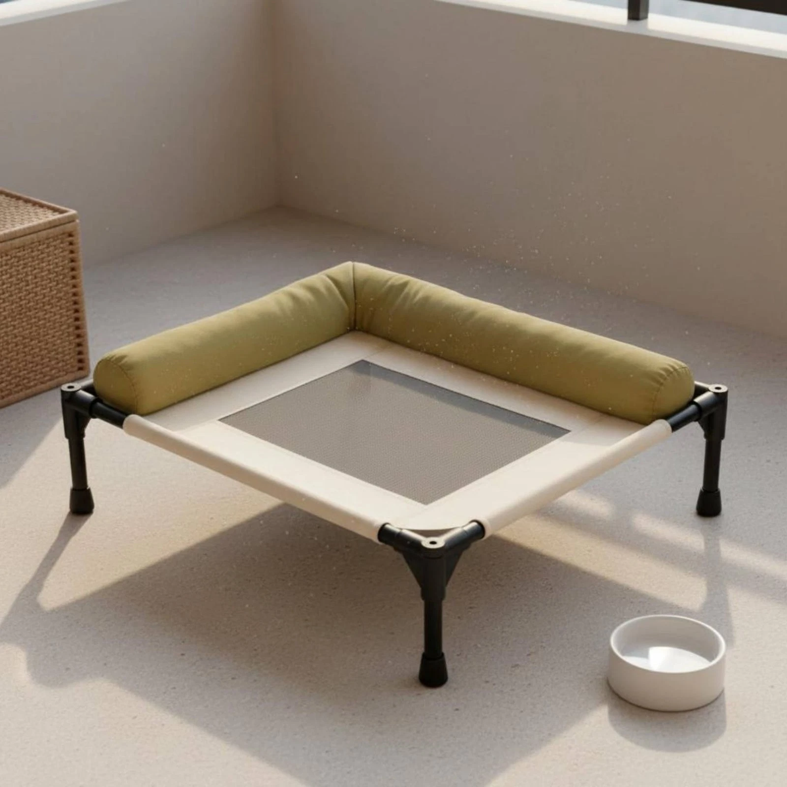 Dog Raised Bed Bed Cleanable Raised Pet Bed Removable Cover for Indoor