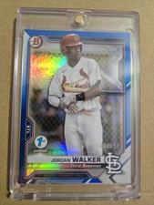 2021 Bowman Baseball Jordan Walker 1st Edition Blue Foil Refractor /150 #BFE-146