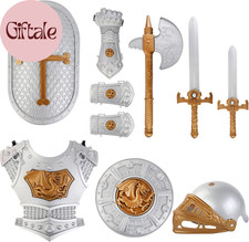 Medieval Knight in Shining Armor, Kids Crusader Pretend Role Play Plastic Costum