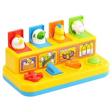 Pop-Up Farm Yard Toy Animals Friends Baby Toddler Cause and Effect Activity