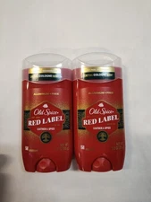 Old Spice Red Label LEATHER & SPICE Deodorant Lot Of 2 Aluminum Free New