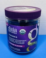 Gaia Herbs Nausea Organic Gummy Relieve Nausea Ginger Flavor Gummies BB 5/2025